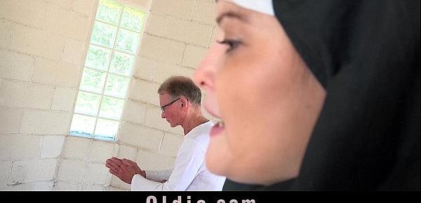  Old man makes young monastery nun fornicate